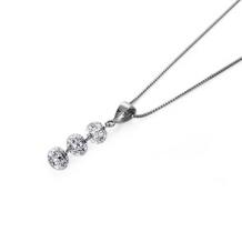 天然ダイヤモンド3石連結型ネックレス Elena