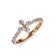 天然ダイヤモンド17石四葉クローバー型指輪 Silvana