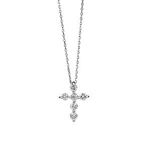 天然ダイヤモンド6石の十字架型ネックレス Clarisse