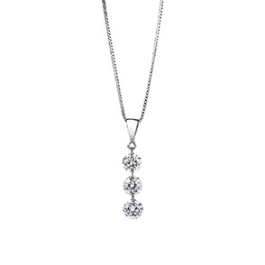 天然ダイヤモンド3石連結型ネックレス Elena