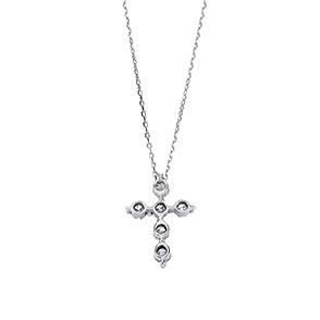 天然ダイヤモンド6石の十字架型ネックレス Clarisse