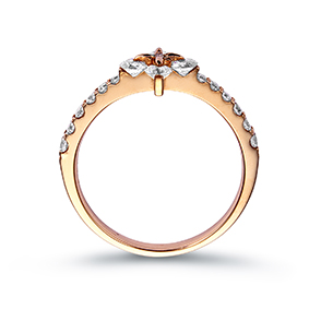 天然ダイヤモンド17石四葉クローバー型指輪 Silvana